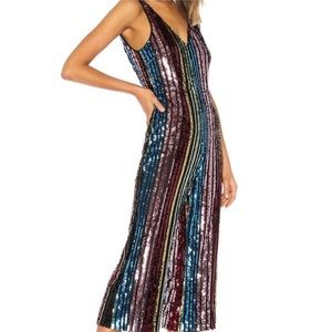 Revolve LPA Multicolored Sequin Jumpsuit